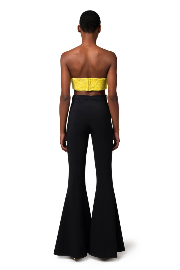Tweed top with maxi chain - Elisabetta Franchi® Outlet