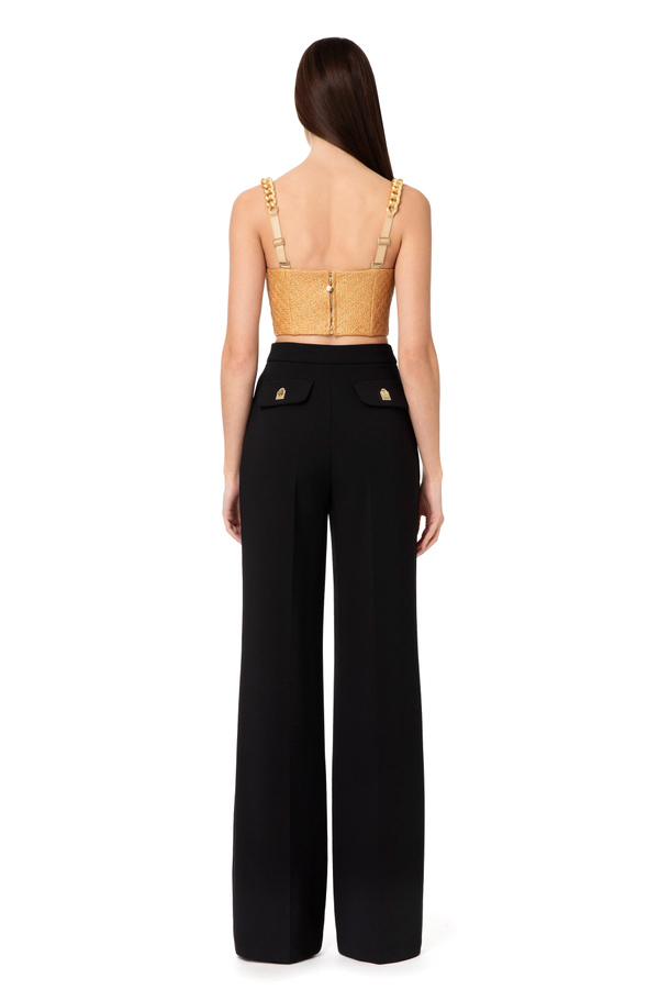 Raffia top with cups - Elisabetta Franchi® Outlet