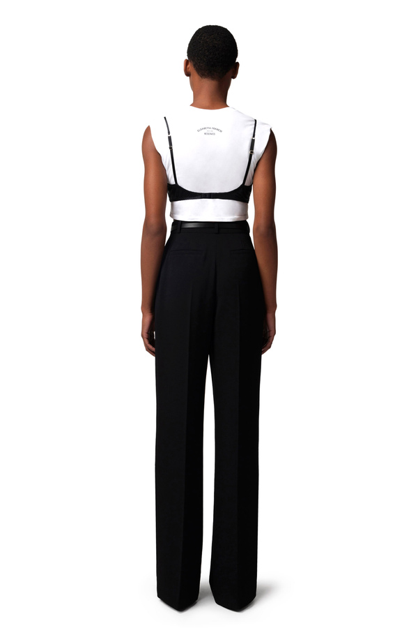 T-shirt in cotone con accessorio reggiseno - Elisabetta Franchi® Outlet