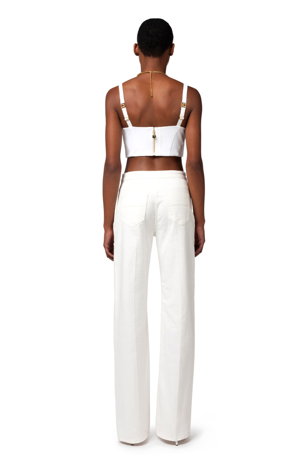 Top bustier in doppio crêpe stretch con collana - Elisabetta Franchi® Outlet