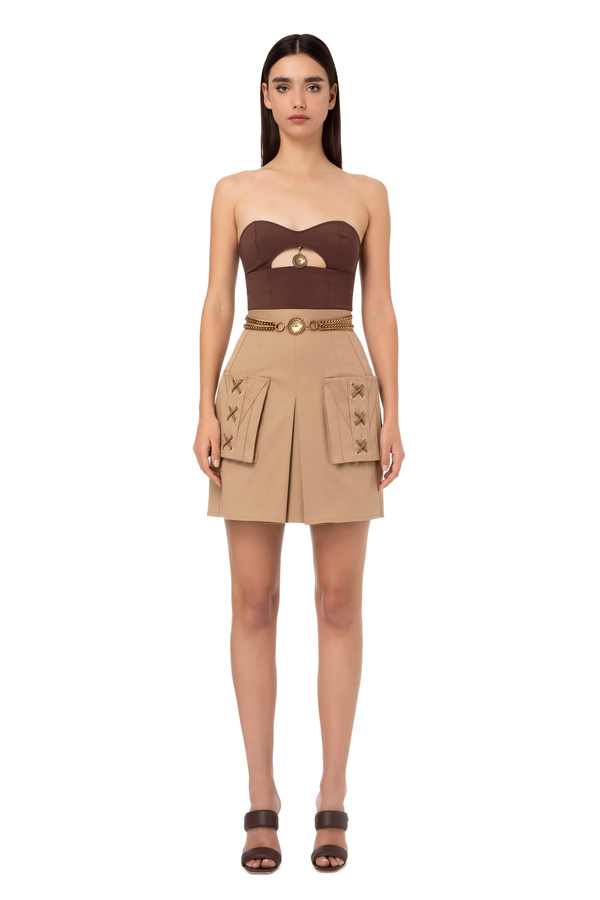 Bandeau top with coin charm - Elisabetta Franchi® Outlet