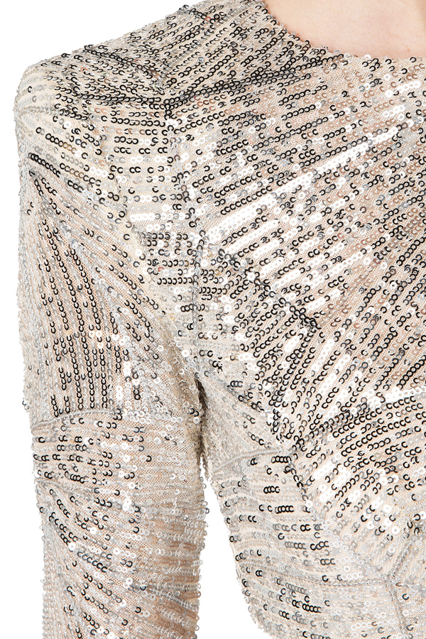 Crop top with sequins - Elisabetta Franchi® Outlet