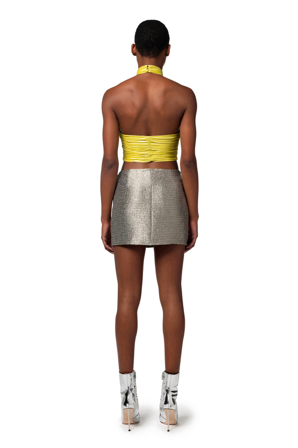 Top in draped metallic jersey - Elisabetta Franchi® Outlet