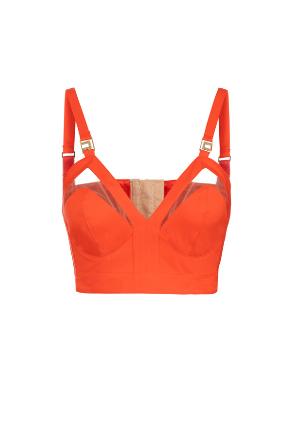 Top bustier in cotone con cut out - Elisabetta Franchi® Outlet