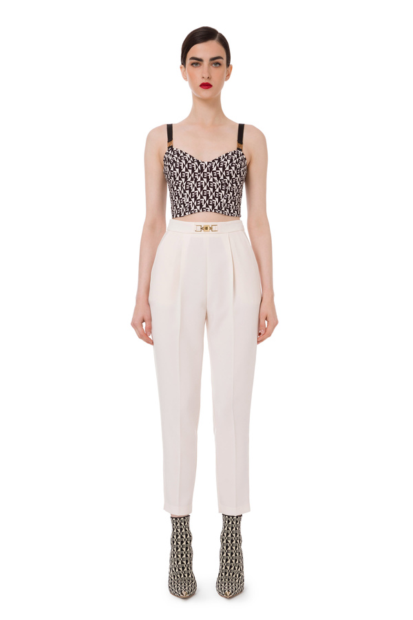 Top with diamond pattern and sweetheart neckline - Elisabetta Franchi® Outlet
