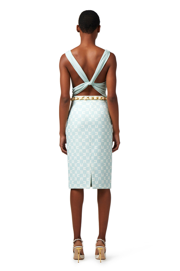 Draped top in jersey fabric - Elisabetta Franchi® Outlet