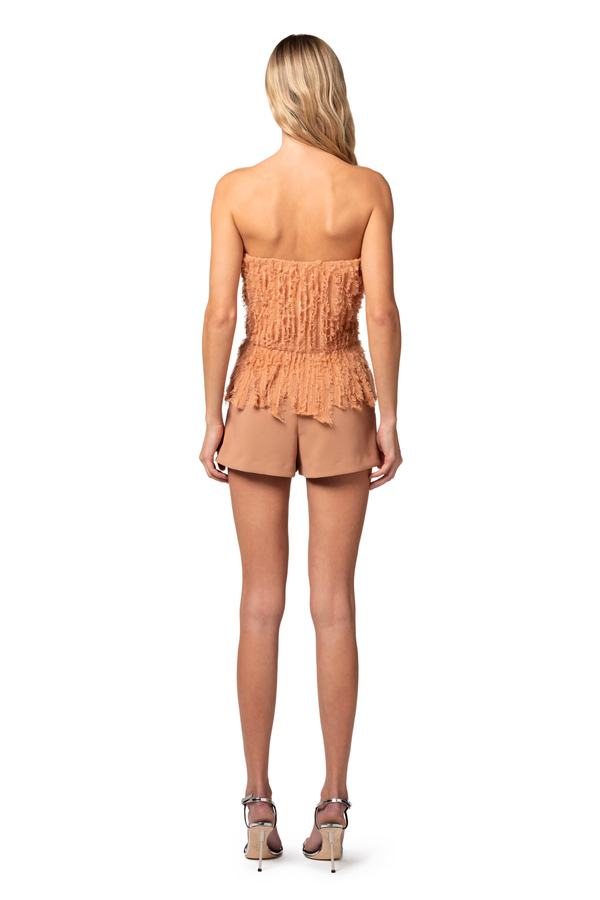 Top bustier in organza sfrangiata - Elisabetta Franchi® Outlet