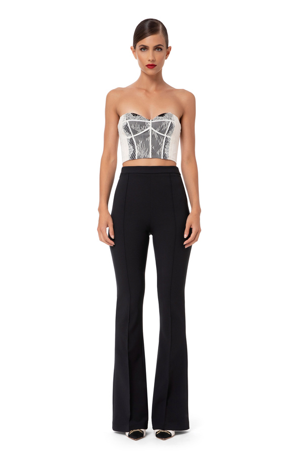 Bustier in lace fabric with sweetheart neckline - Elisabetta Franchi® Outlet