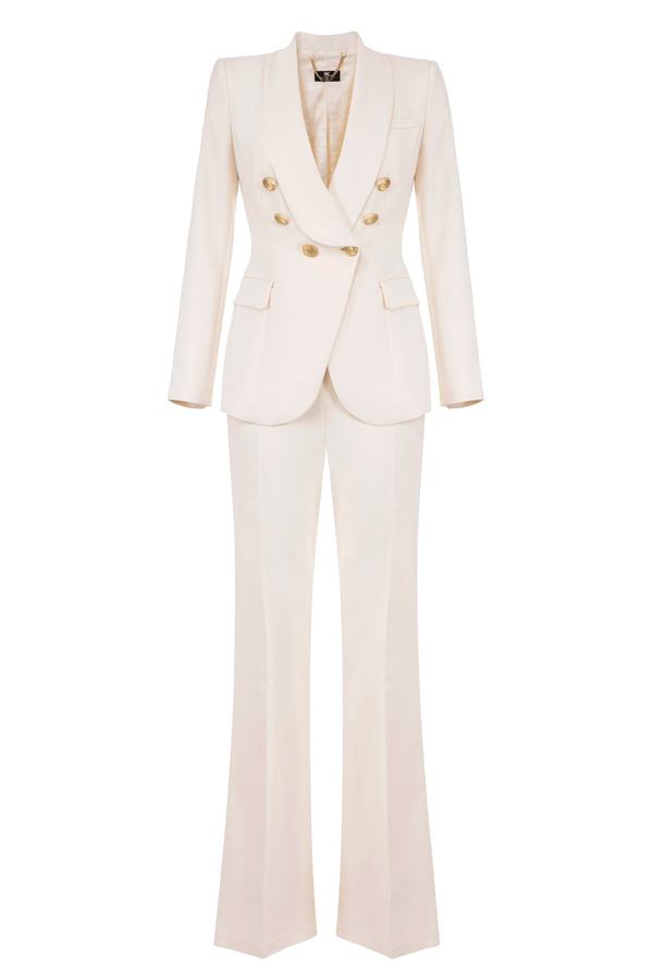Suit with trousers and double-breasted jacket - Elisabetta Franchi® Outlet