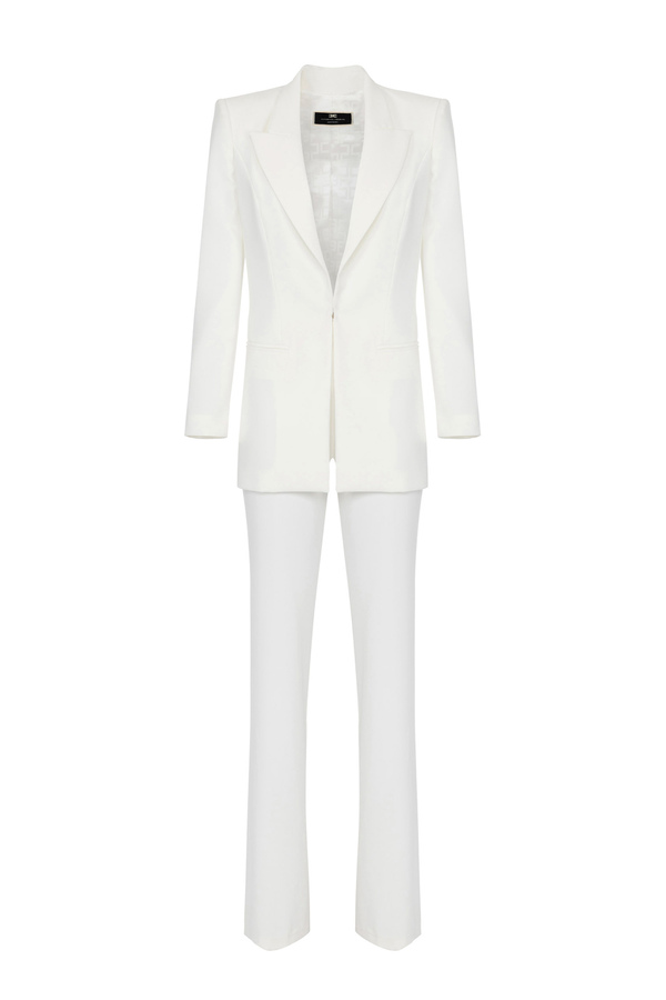 Trouser suit in crêpe fabric - Elisabetta Franchi® Outlet