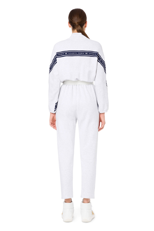 Fleece jumpsuit with high collar - Elisabetta Franchi® Outlet