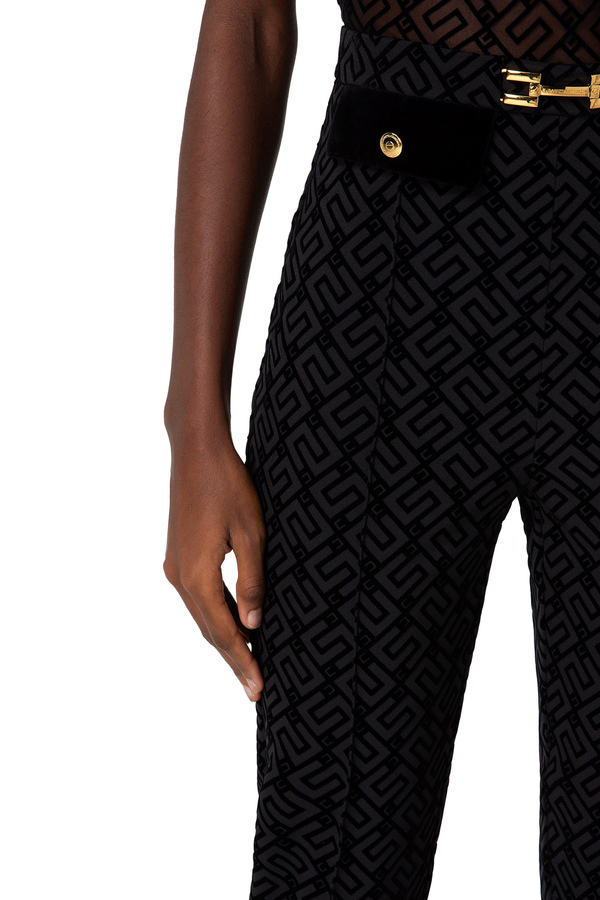 Crêpe and tulle flock combined jumpsuit - Elisabetta Franchi® Outlet