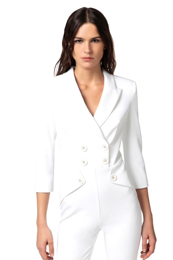Tuta doppiopetto in doppio crêpe - Elisabetta Franchi® Outlet