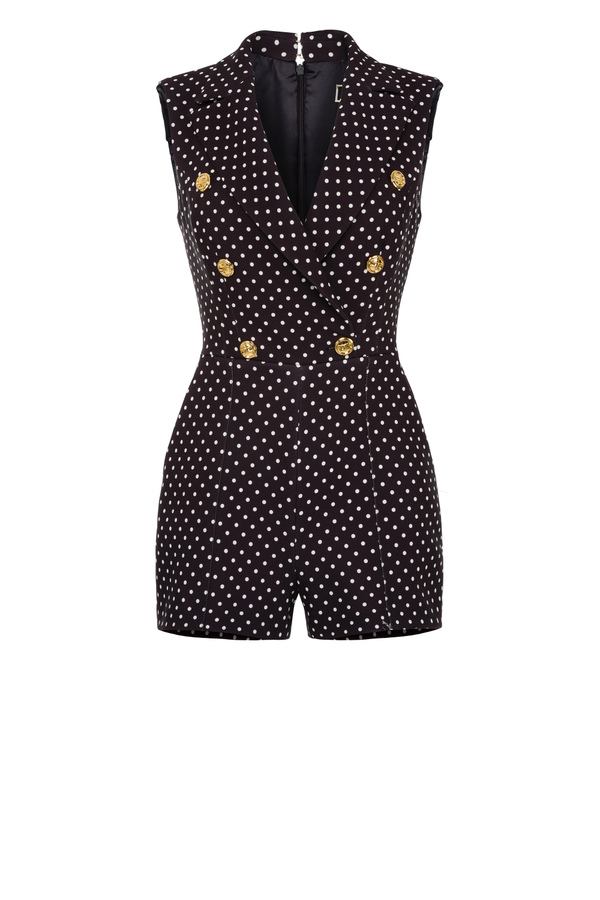 Short jumpsuit with polka dot pattern - Elisabetta Franchi® Outlet