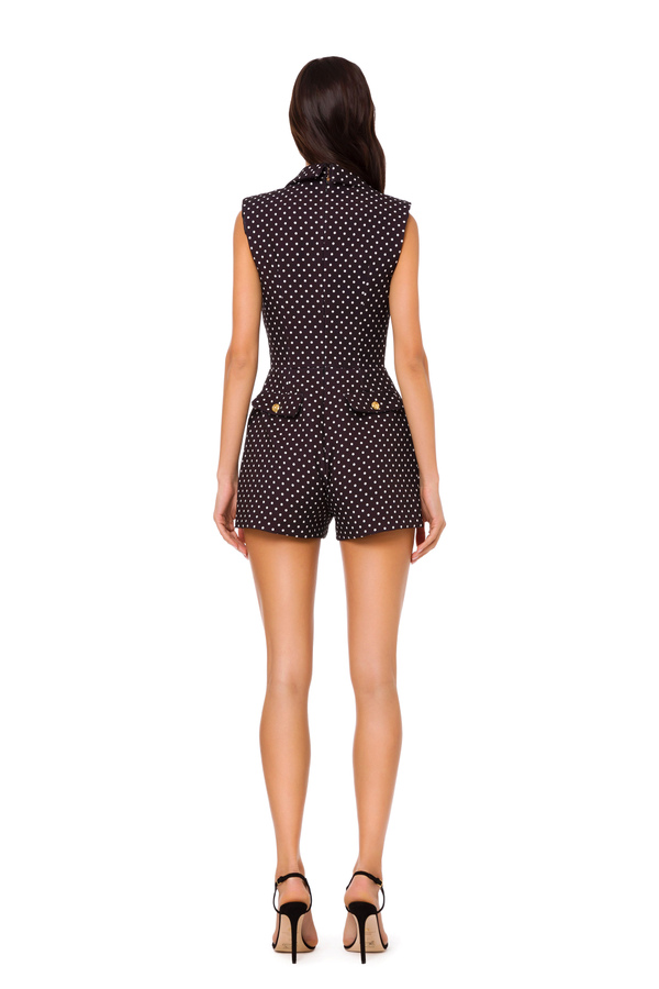 Short jumpsuit with polka dot pattern - Elisabetta Franchi® Outlet