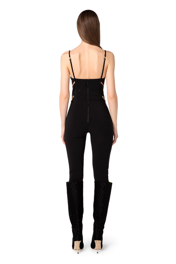 Bustier jumpsuit with tulle inserts - Elisabetta Franchi® Outlet