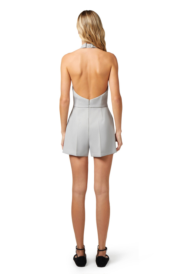 Short romper suit in crêpe with waistcoat - Elisabetta Franchi® Outlet