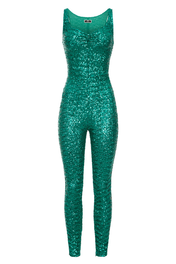Full sequin one-piece jumpsuit - Elisabetta Franchi® Outlet