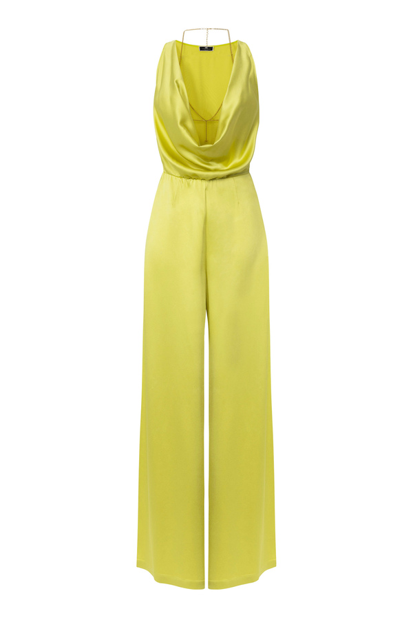 Tuta in crêpe fluido con accessorio reggiseno - Elisabetta Franchi® Outlet