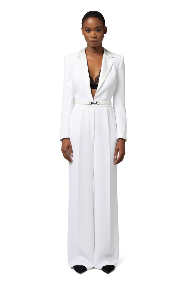 Combinaison en crêpe avec top en dentelle et ceinture - Elisabetta Franchi® Outlet