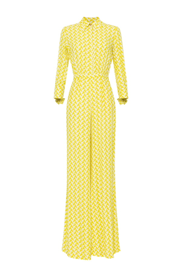 Jumpsuit in printed viscose georgette fabric - Elisabetta Franchi® Outlet