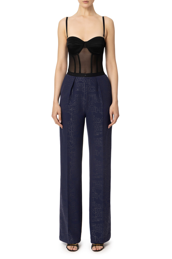 Tulle jumpsuit with bustier top - Elisabetta Franchi® Outlet