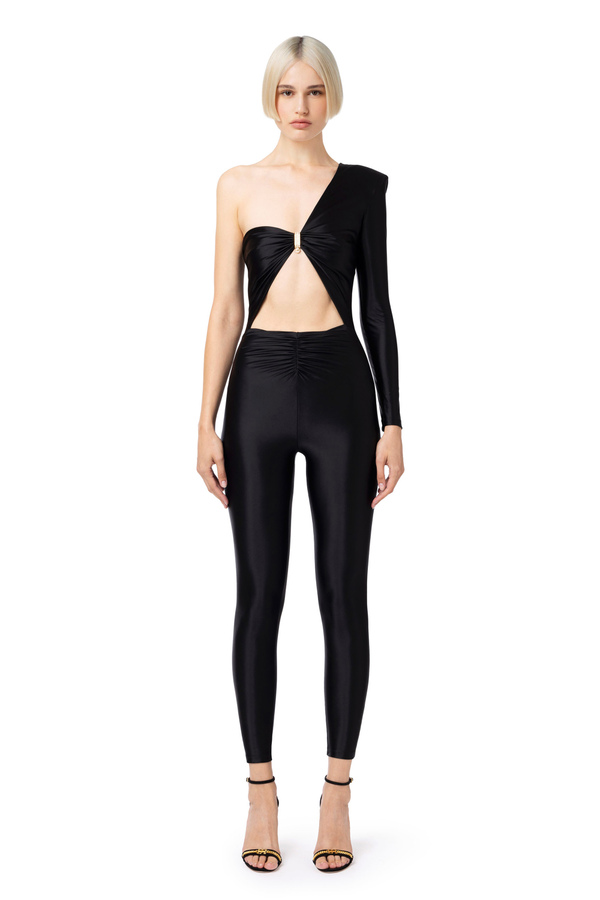 One-shoulder jumpsuit in jersey - Elisabetta Franchi® Outlet