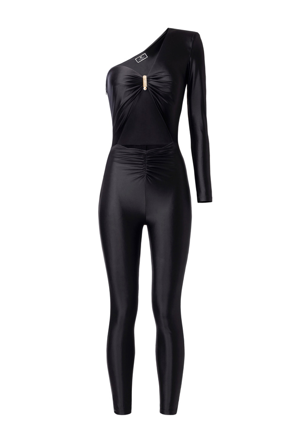 Einschultriger Jumpsuit aus Jersey - Elisabetta Franchi® Outlet