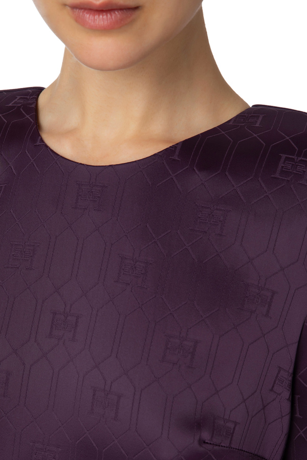 Midi-Kleid aus Jacquard-Satin - Elisabetta Franchi® Outlet