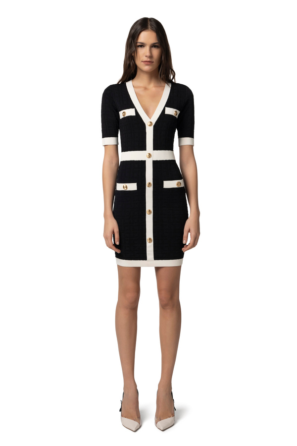 Embossed viscose mini-dress - Elisabetta Franchi® Outlet