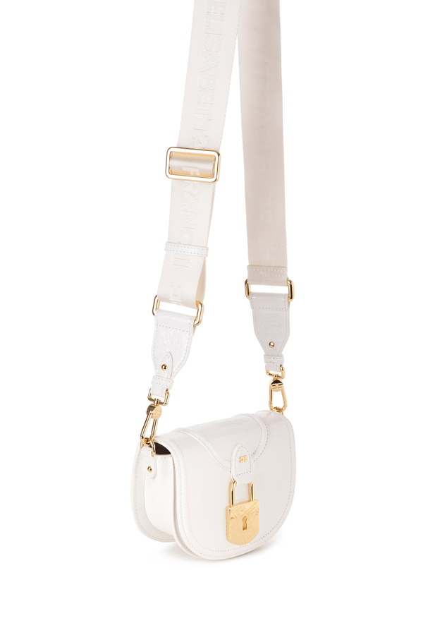 Python print mini saddle bag with padlock - Elisabetta Franchi® Outlet