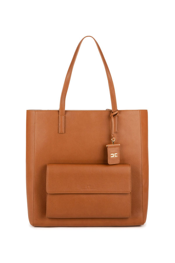 Large shopper bag with maxi pocket - Elisabetta Franchi® Outlet