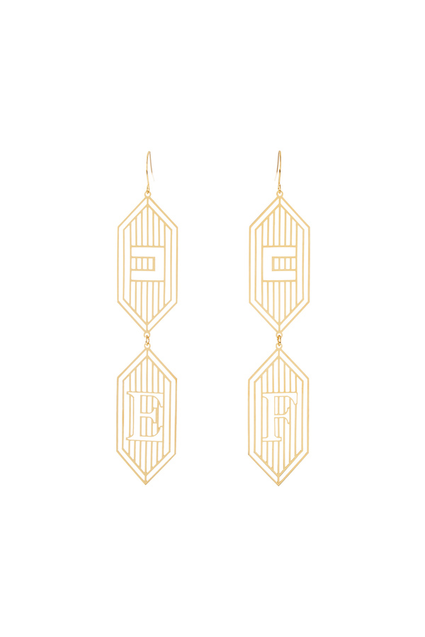 Pendientes colgantes con logotipo - Elisabetta Franchi® Outlet