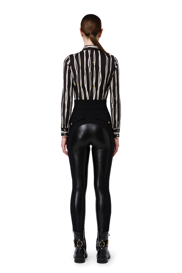 Faux leather equestrian style trousers - Elisabetta Franchi® Outlet
