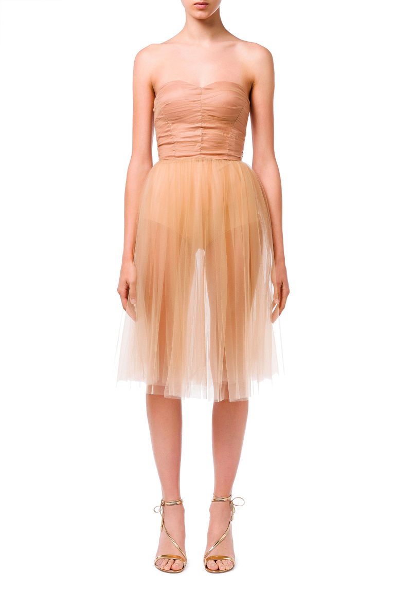 TULLE DRESS WITH HEART NECK - Evening Dresses | Elisabetta Franchi® Outlet