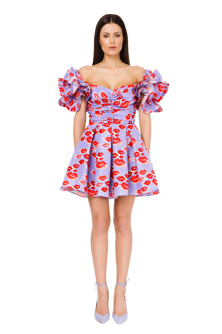 Kleid mit Kuss-Print - Dresses | Elisabetta Franchi® Outlet
