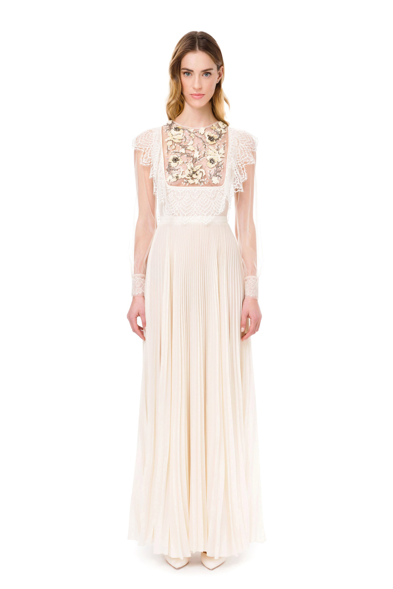 Red Carpet pleated dress with embroideries - Red Carpet | Elisabetta Franchi® Outlet
