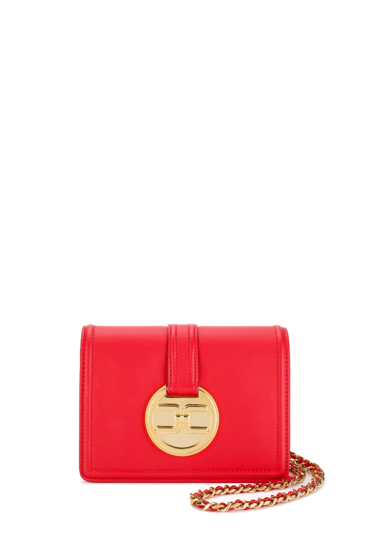 Small shoulder bag with golden pendant logo - Bags and Accessories | Elisabetta Franchi® Outlet