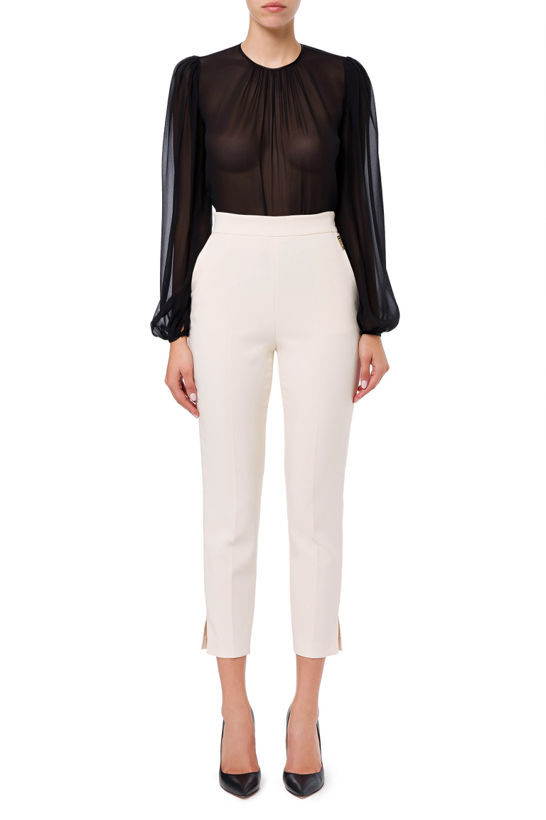 Silk blouse with long sleeves - Blouses | Elisabetta Franchi® Outlet