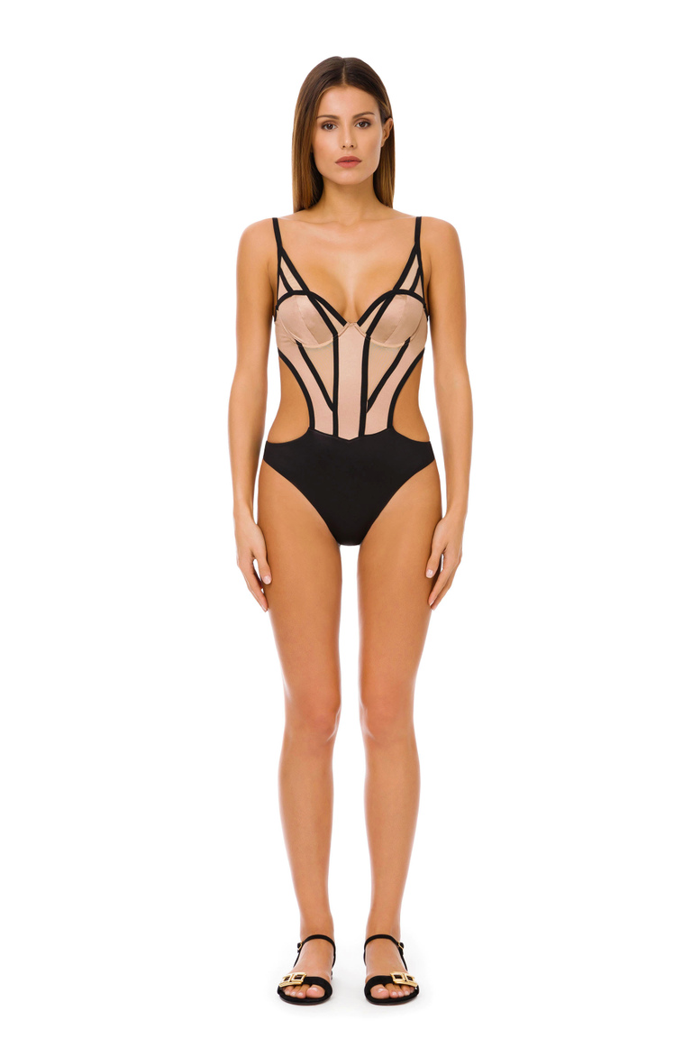 Trikini aus Tüll mit Kontrasten - Beachwear | Elisabetta Franchi® Outlet