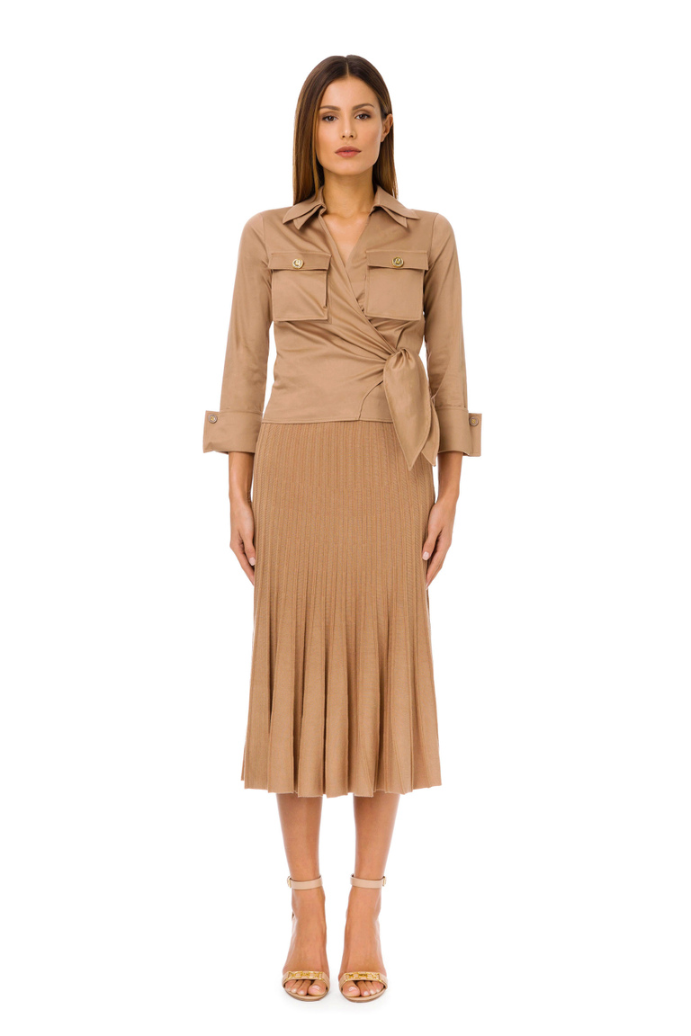 Pleated knit skirt - Midi Skirts | Elisabetta Franchi® Outlet