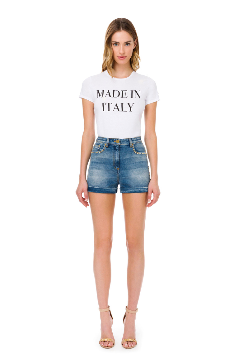 Mini short taille haute par Elisabetta Franchi - Trousers | Elisabetta Franchi® Outlet