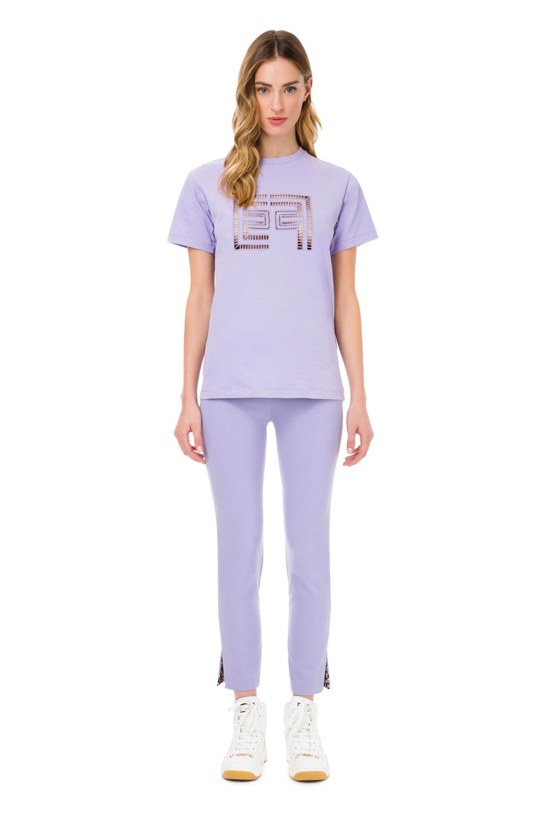 T-Shirt Elisabetta Franchi mit gesticktem Logo - Oberteile | Elisabetta Franchi® Outlet