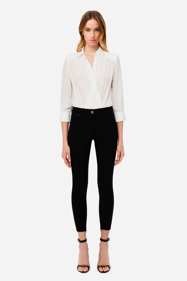 Long straight trousers - Tailored Trousers | Elisabetta Franchi® Outlet