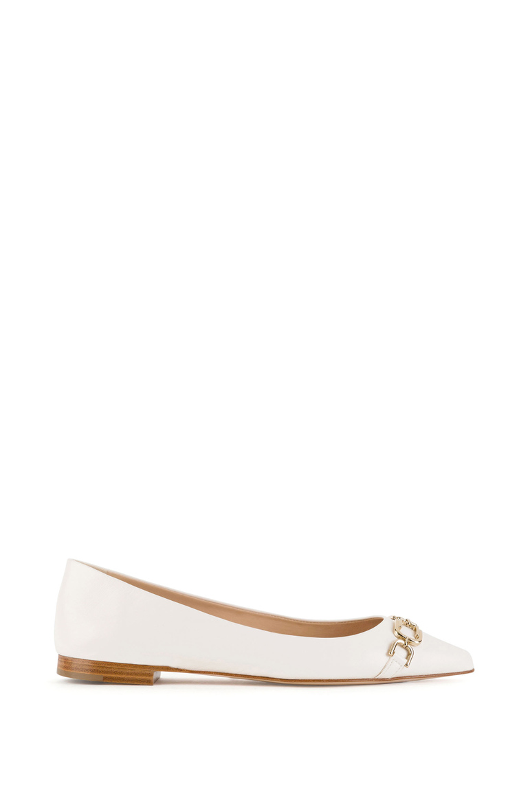 Ballerina flats with light gold accessory - -50%  | Elisabetta Franchi® Outlet