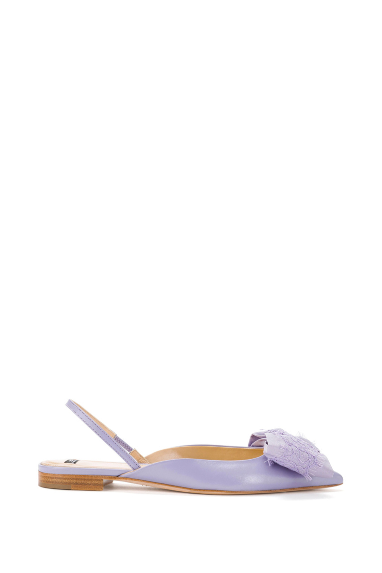 Slingback-Schuhe mit Schleife aus Spitze - Schuhe | Elisabetta Franchi® Outlet