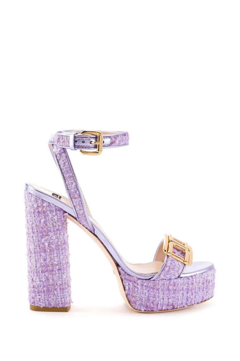 Platform sandals with gold buckle - Shoes | Elisabetta Franchi® Outlet