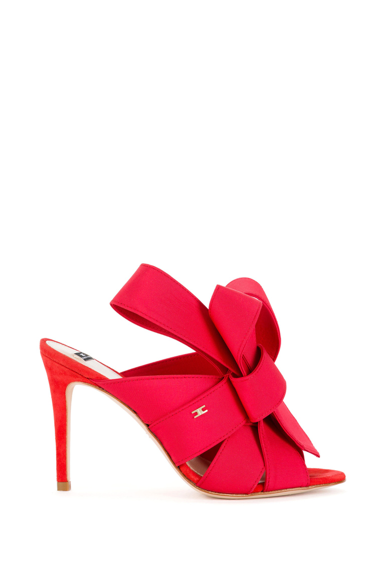Fabric sabot shoes with bow - Decolletè | Elisabetta Franchi® Outlet