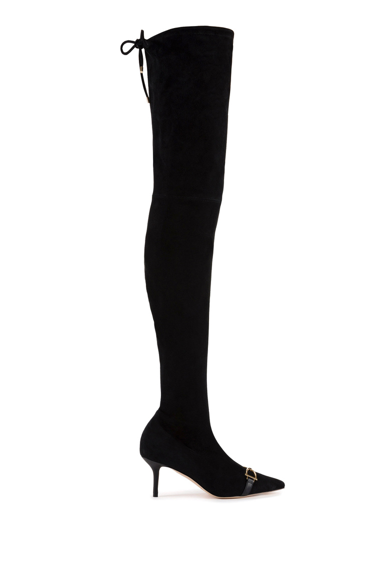 Suede over-the-knee boots by Elisabetta Franchi - Boots | Elisabetta Franchi® Outlet