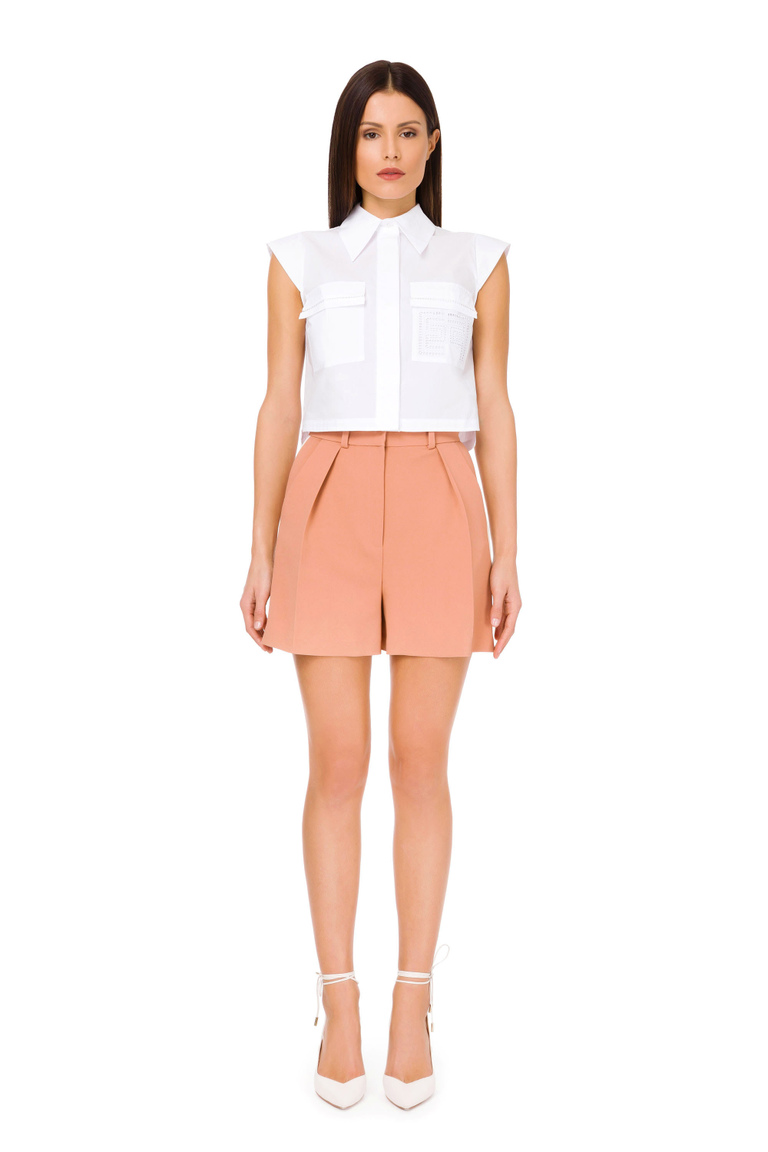 Two-tone high waist shorts - Shorts | Elisabetta Franchi® Outlet